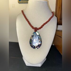 Paua Abalone Shell Teardrop Necklace